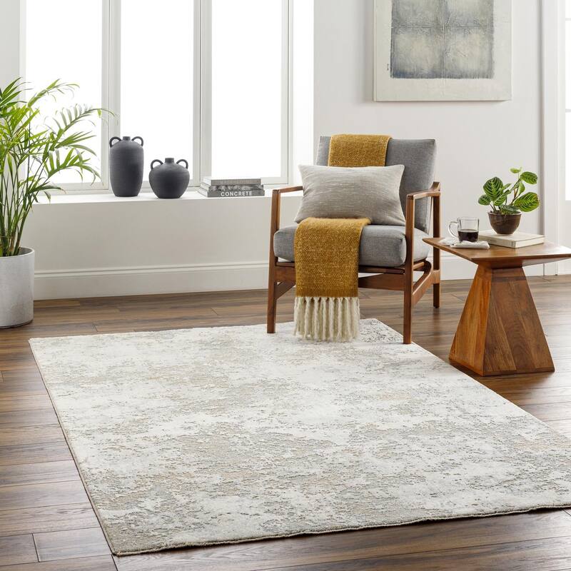 Livabliss Transitional Brunswick Abstract Area Rug - 2' x 2'11" - Grey/Ivory