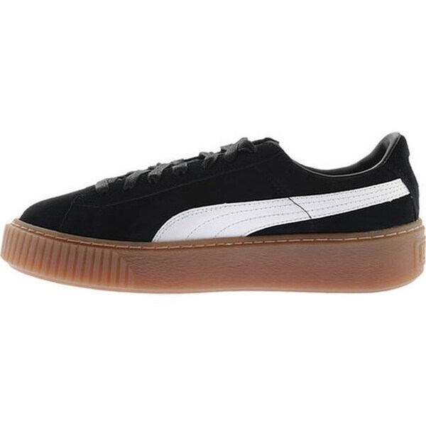 puma suede platform black white