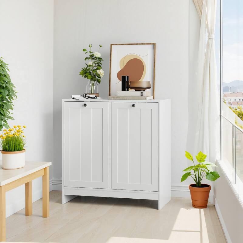 Tilted Laundry Hamper with Removable Basket