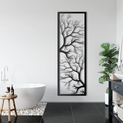 Tree Sign Metal Wall Decor for Home and Outside - Wall-Mounted Geometric Wall Art Decor