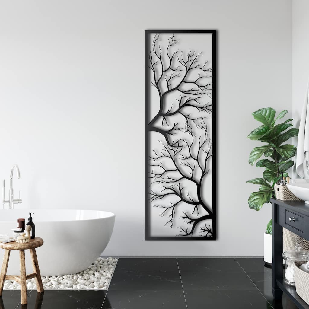 Tree Sign Metal Wall Decor for Home and Outside - Wall-Mounted Geometric Wall Art Decor