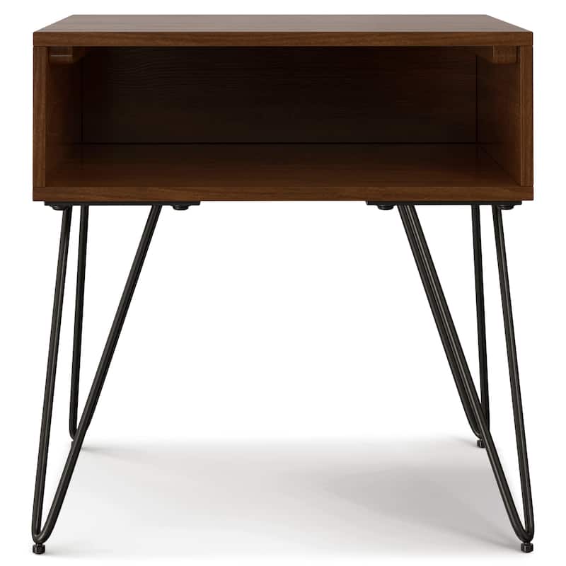 WYNDENHALL Moreno SOLID MANGO WOOD and Metal 22 inch Wide Square Industrial End Side Table - 22 W x 22 D x 23 H