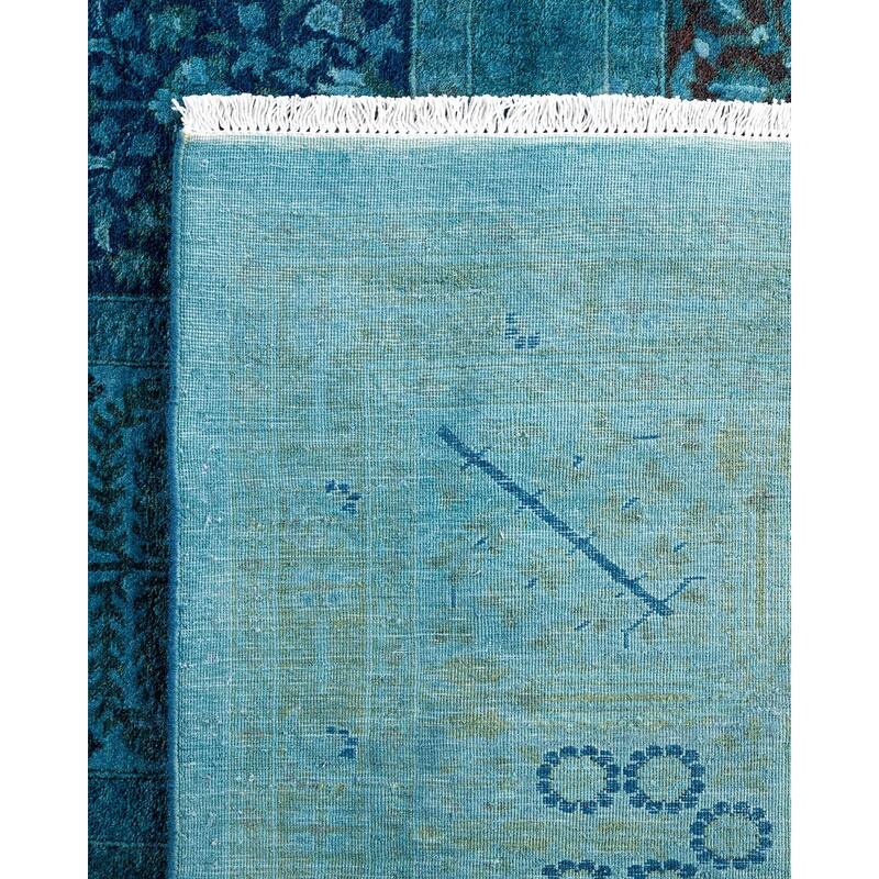 Fine Vibrance One-of-a-Kind Hand-Knotted Area Rug - Blue, 8' 1" x 8' 3" - 8' 1" x 8' 3"