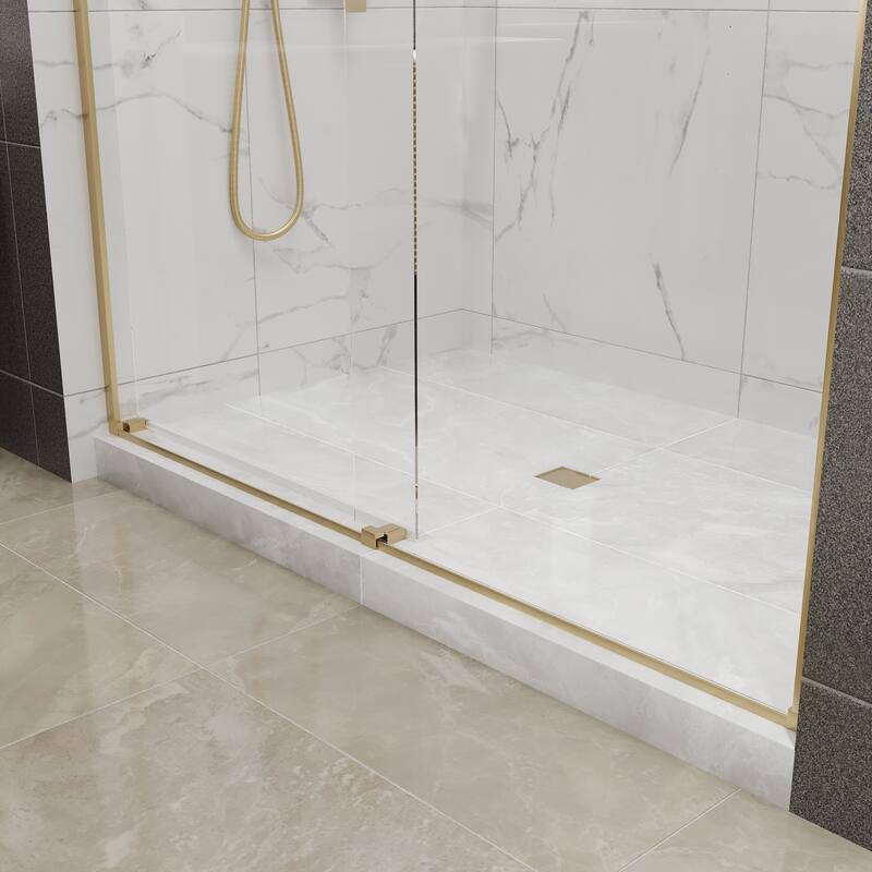 Eviva Glide Sliding Frameless Shower Door with Tempered Glass
