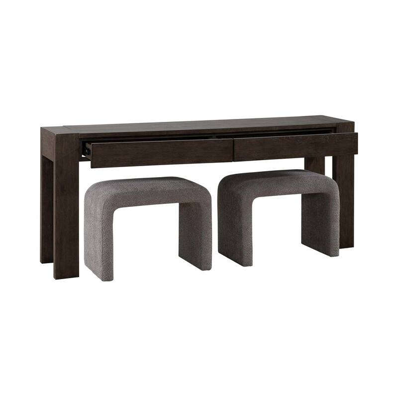 Liberty Furniture Cascade Falls Accent Console Table, Upholstered Accent Stools
