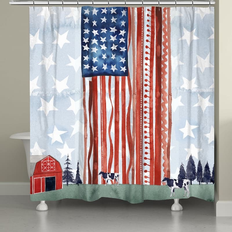 Laural Home Americana Farm Shower Curtain