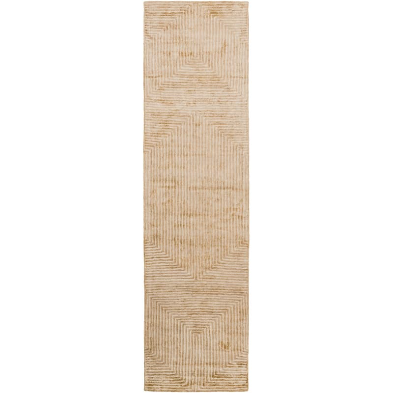 Livabliss Modern & Contemporary Quartz Stripe Area Rug - 2'6" x 10' - Beige/Yellow
