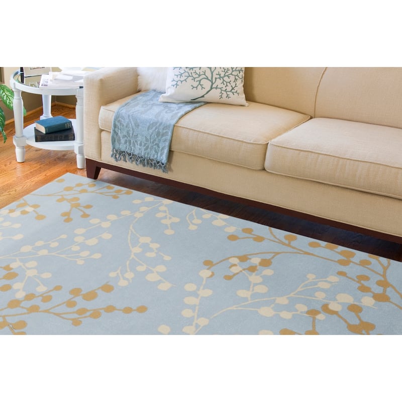 Hand-tufted Amador Contemporary Floral Wool Area Rug
