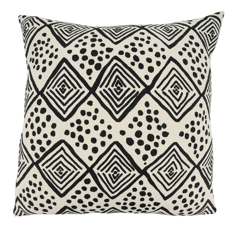 Throw Pillow With Mudcloth Design