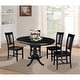 preview thumbnail 3 of 16, 36" Round Extension Dining Table With 4 San Remo Chairs