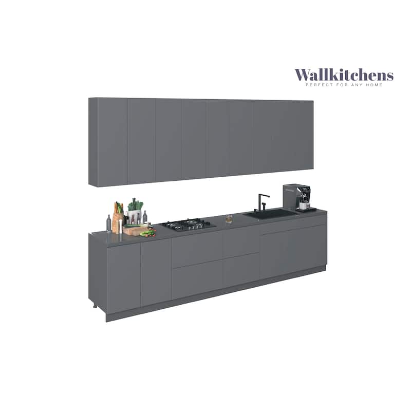 Kitchen Elite Epicure Collection Gray Color Base Size 11Ft Wide - 138x24 - Silver