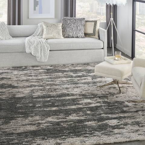 Nourison Luxurious Shag 1.25" Plush Contemporary Abstract Area Rug