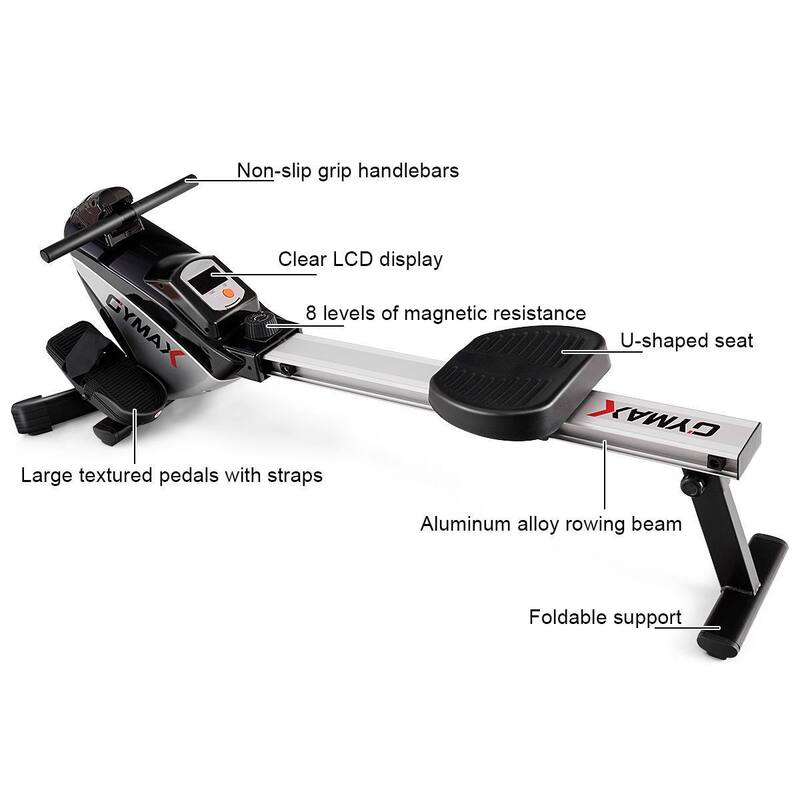 Gymax Folding Magnetic Rowing Machine Rower Exercise Cardio Adjustable