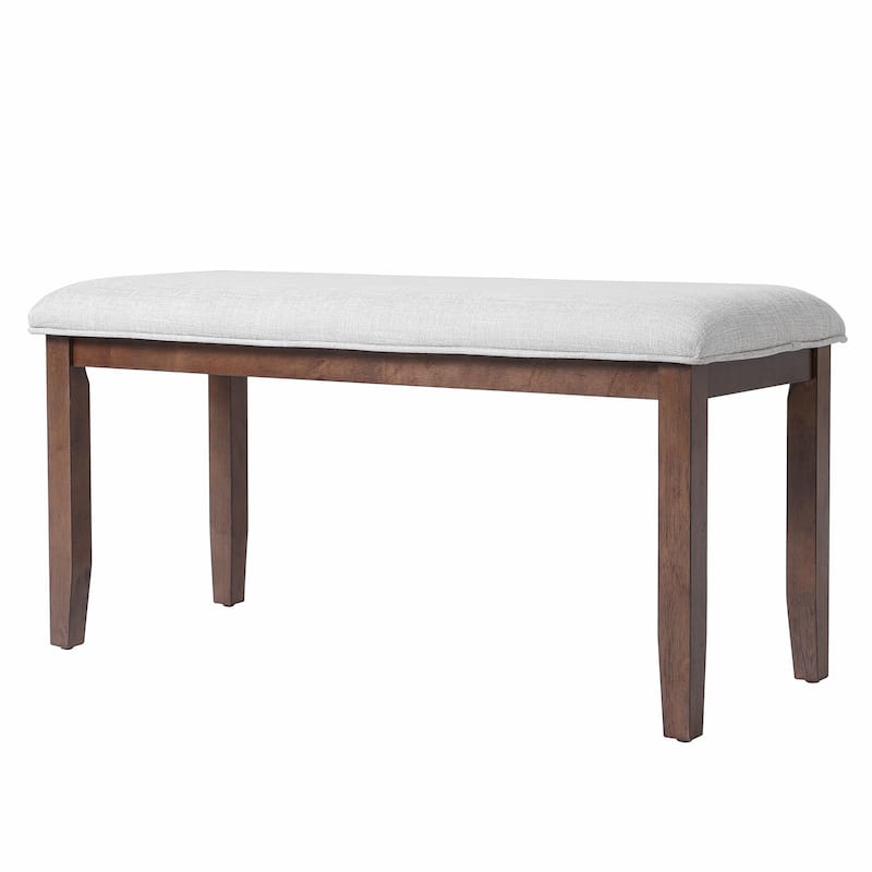 Modern Storage Bench with Solid Wood Leg, Linen Upholstered