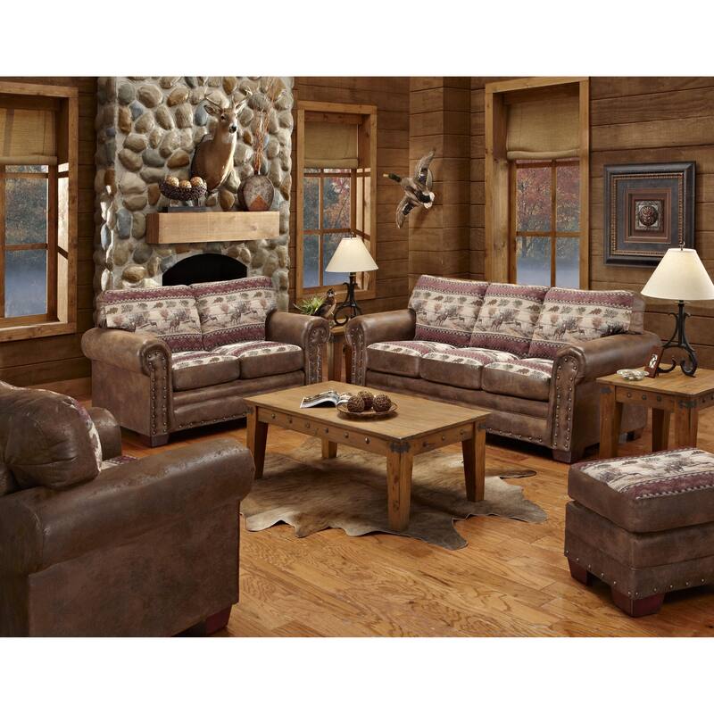 American Furniture Classics Model 8501-00-50 Deer Valley Arm Chair with Matching Ottoman