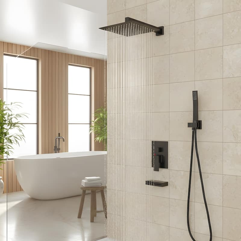 Modern Wall Mounted Square Shower System
