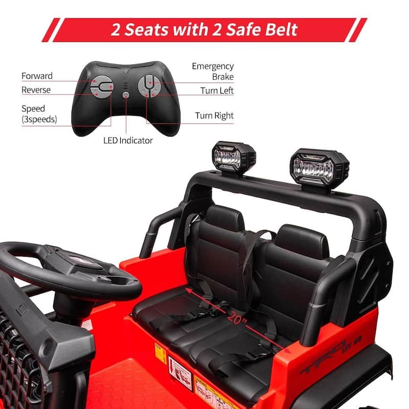 24V 9Ah Kids Ride On 2 Seaters Electric Car with Remote Control