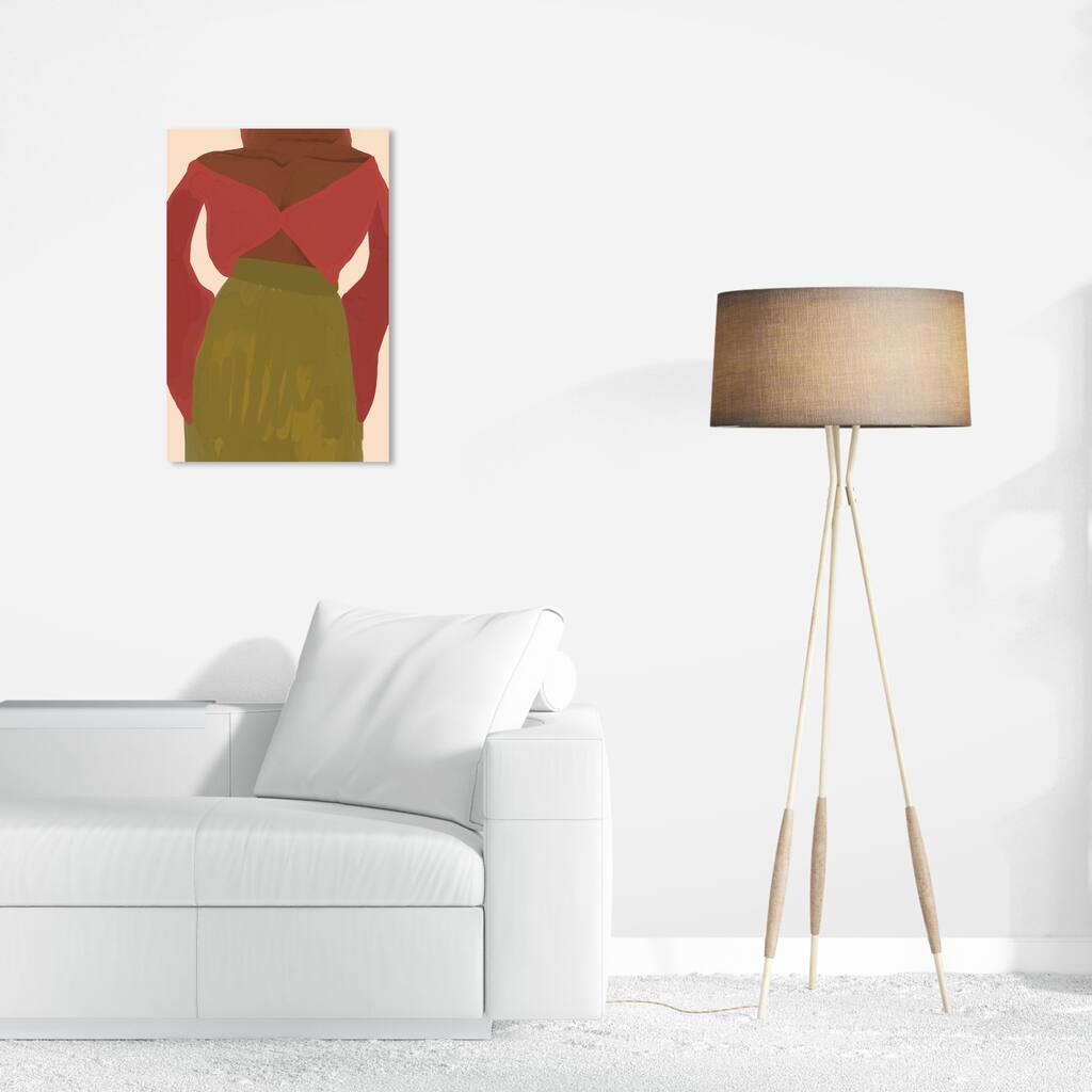 Wynwood Studio Canvas Fashion and Glam Seamstress II Brown and Light Red Traditional Wall Art Canvas Print