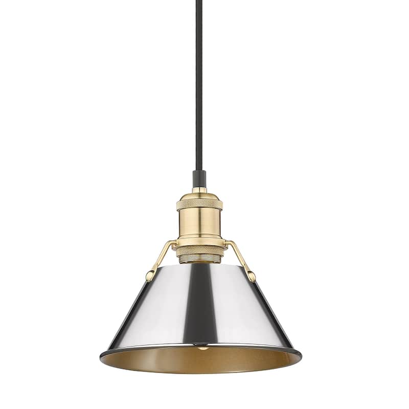 Orwell 7.5" Wide Small Pendant in Brushed Champagne Bronze with Chrome - Gold