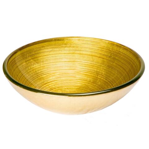 Eden Bath Venice Round Vessel Glass Sink - Golden