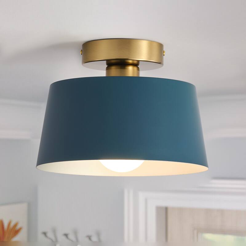 Farmhouse Semi Flush Mount Ceiling Light Fixture for Porch Hallway Passway