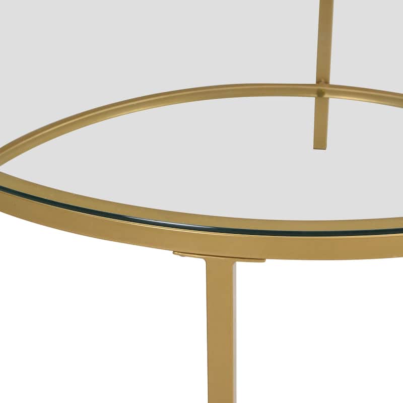 Carolina Living Verazano Faux Marble Top 36" Round Coffee Table - Gold