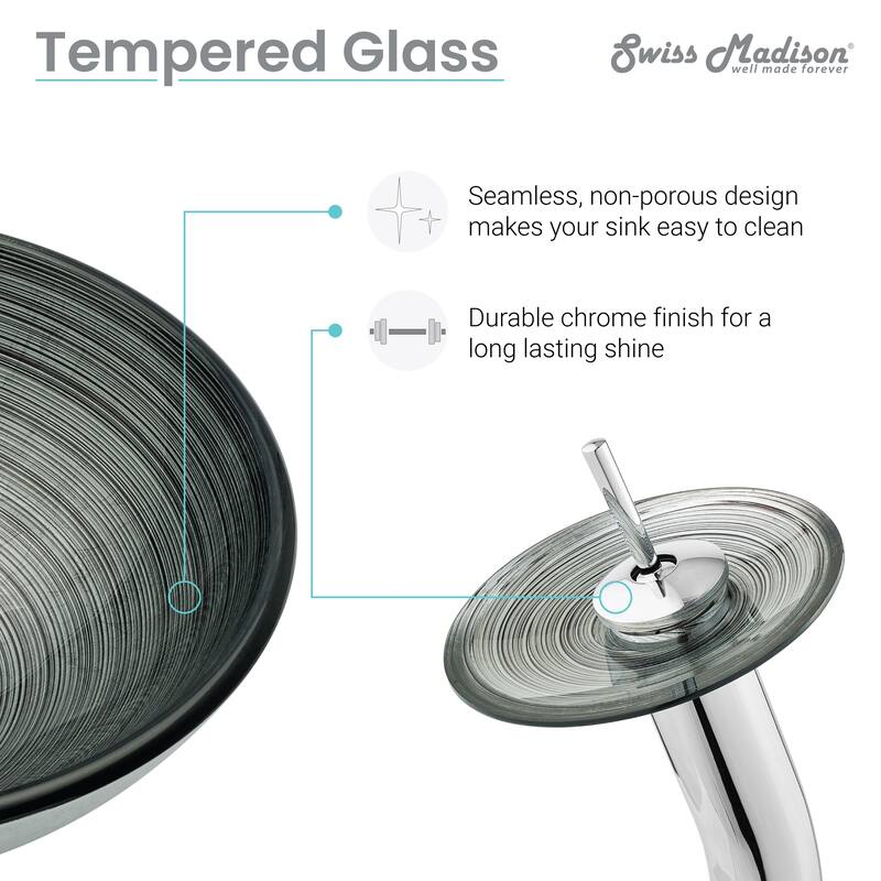 Cascade 16.5 Glass Vessel Sink with Faucet