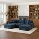preview thumbnail 101 of 131, Oversized Chenille Modular Sectional Sofa Conversation Set with 2 Ottomans