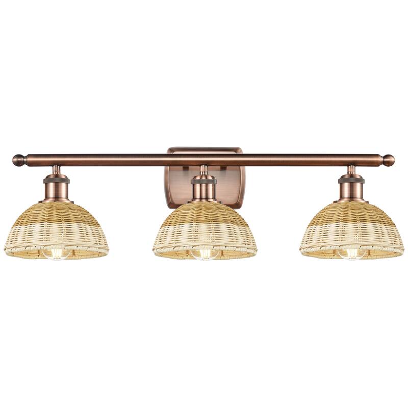 Innovations Lighting 516-3W-8-28 Bristol Natural II Vanity Bristol - Antique Copper / Natural