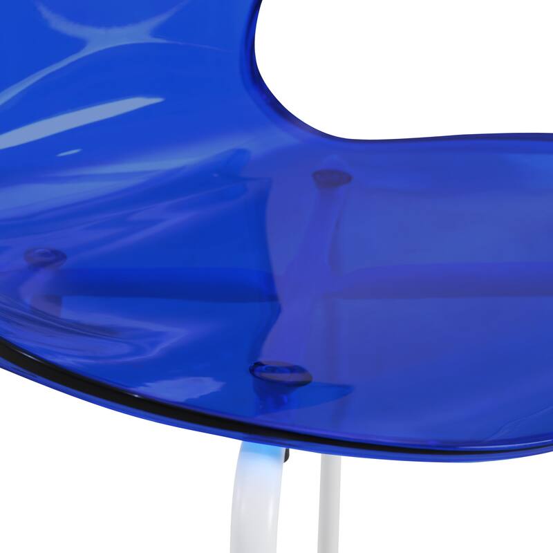 Stackable Plastic Dining Chair Transparent Modern Accent Side Chair for Indoor and Outdoor