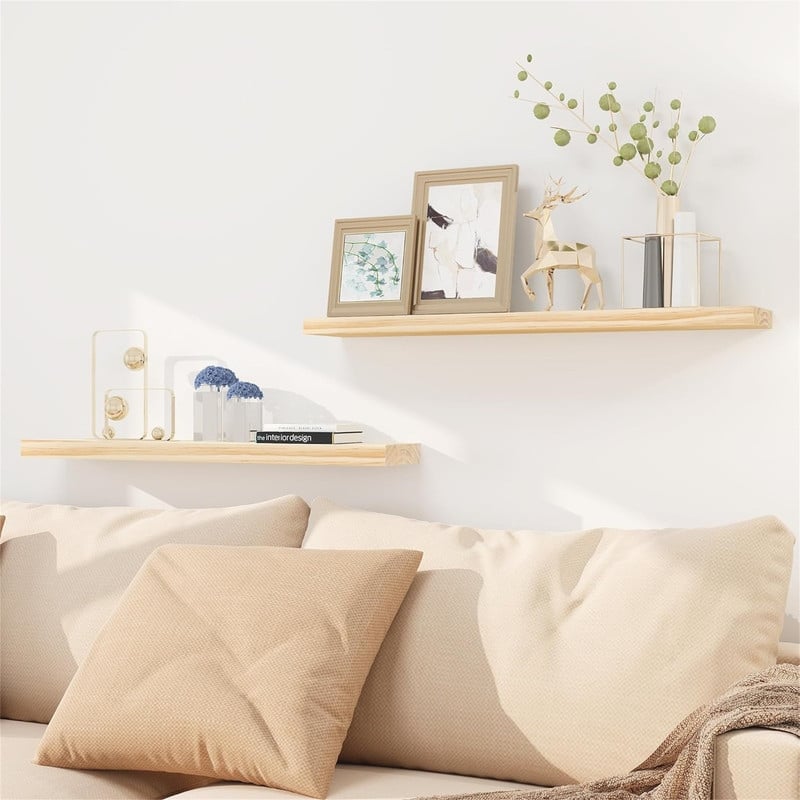 Wood Floating Shelves Set of 2
