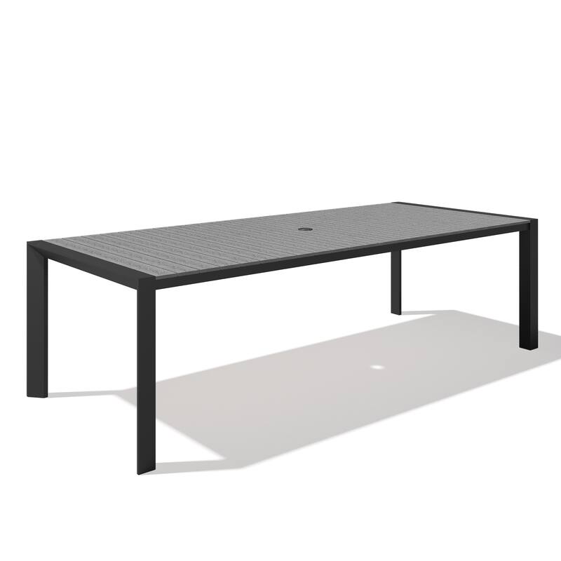 Pellebant Premium Outdoor Patio Aluminum Dining Table with Umbrella Hole