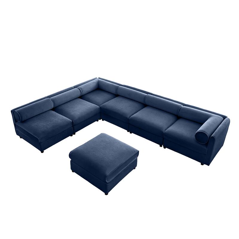 GDFStudio - Amaranthine 6-Seater Sofa With 1 Ottoman