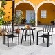 preview thumbnail 1 of 8, 2pcs Backrest Vertical Grid Wrought Iron Dining Chair, Black