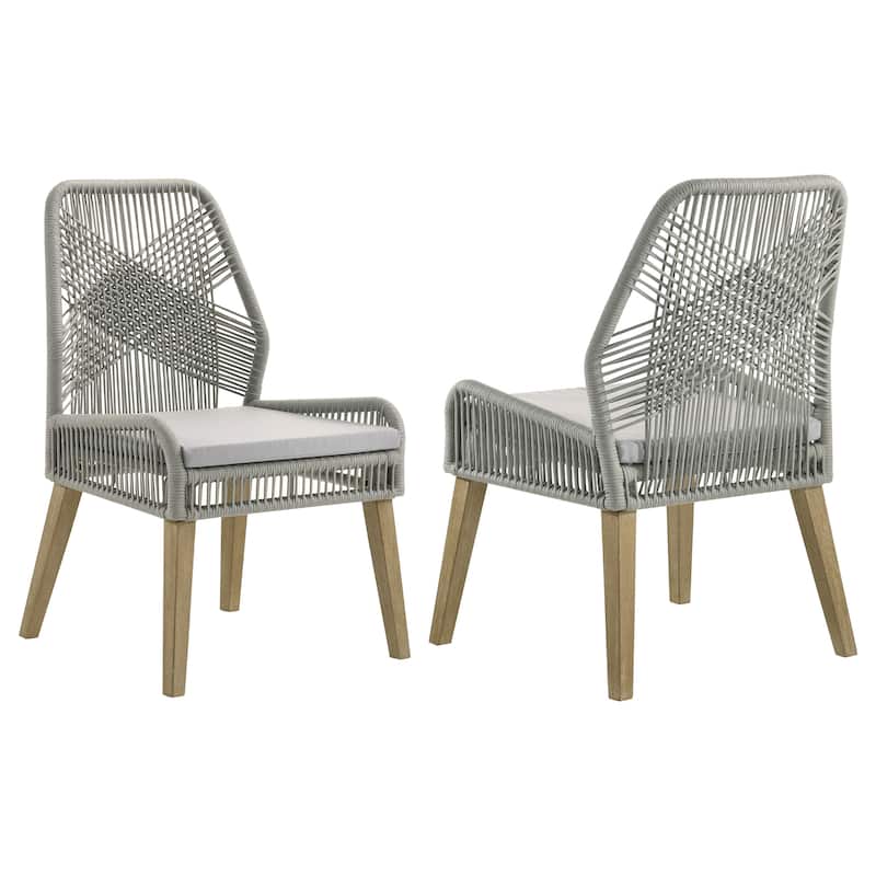 Nakia Woven Rope Dining Side Chairs (Set of 2) - Grey