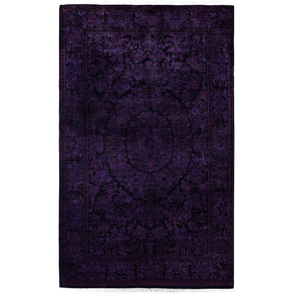 Overdyed One-of-a-Kind Hand-Knotted Area Rug - Purple - 4' 1" x 6' 5"
