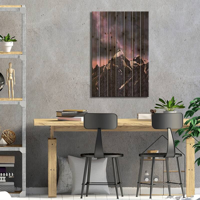 Joyful Night Print On Wood by Coralie Huon - Multi-Color