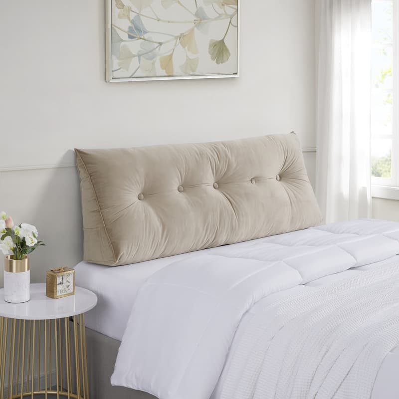 Triangle Headboard Wedge Pillow with Side Pockets