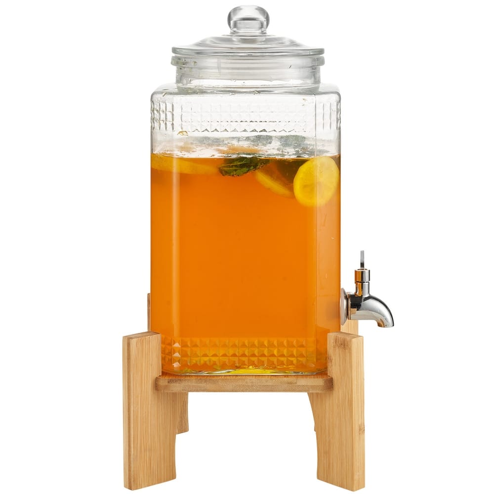 Beverage Dispenser with Spigot and Lid, Iced Tea Lemonade Juice Water Dispenser