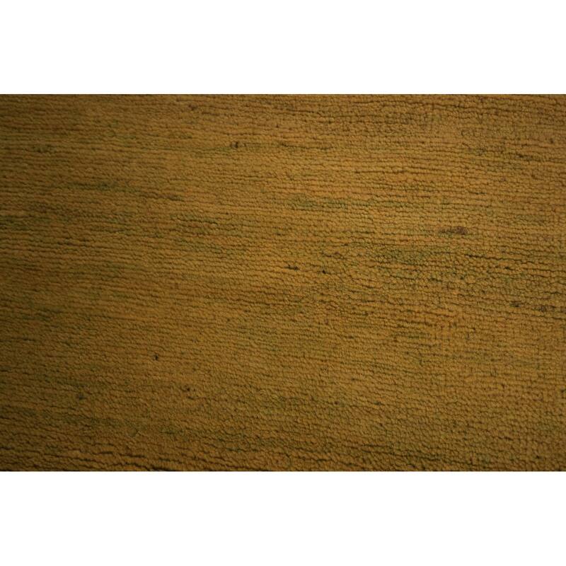 Yellow & Green Modern Gabbeh Oriental Area Rug Handmade Wool Carpet - 5'5" x 7'10"