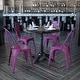 preview thumbnail 29 of 164, Metal Indoor/ Outdoor Stackable Bistro Chair (Set of 4) Purple