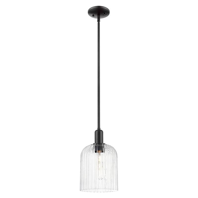 Innovations Lighting Endless Possibilities Arcadia - Bridal Veil - 1 Light 8" Stem Hung Mini Pendant - Clear Shade/Matte Black