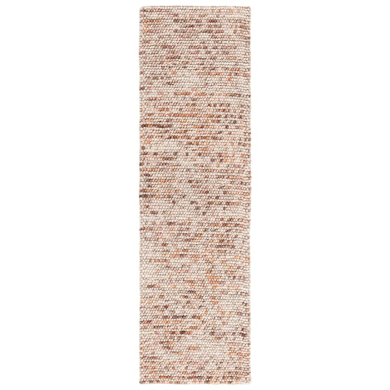SAFAVIEH Handmade Natura Gerta Wool Rug - 2'3" x 8' Runner - Dark Brown/Beige - Runner