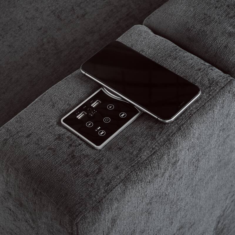 4-Seater Sectional Sofa with USB, Bluetooth, & Wireless Charging