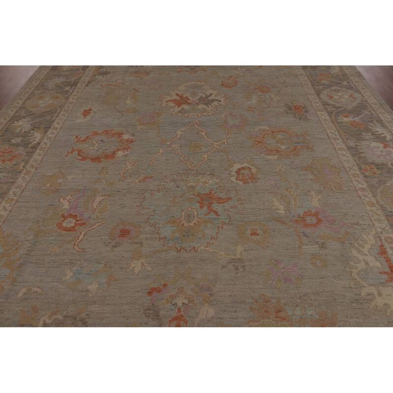 Transitional Vegetable Dye Oushak Turkish Rug Handmade Wool Carpet - 8'10"x 12'3"