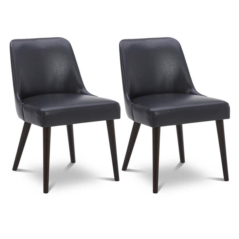 Spruce & Spring Lan Mid-Century Modern Dining Chair Set of 2 - Black