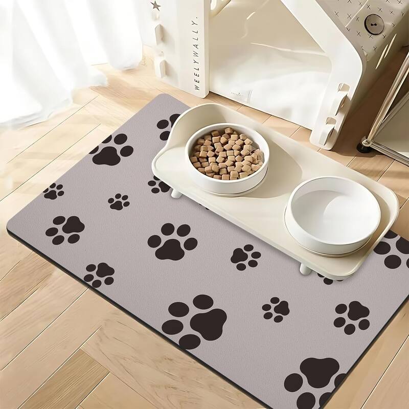 18"×30" Dog Food Mat-Absorbent Dog Mat - Brown