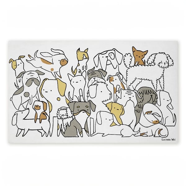 slide 2 of 9, Stupell Eclectic Dog Breeds Printed Outdoor Door Mat, design by Lucinda Wei, 18"x30" Beige
