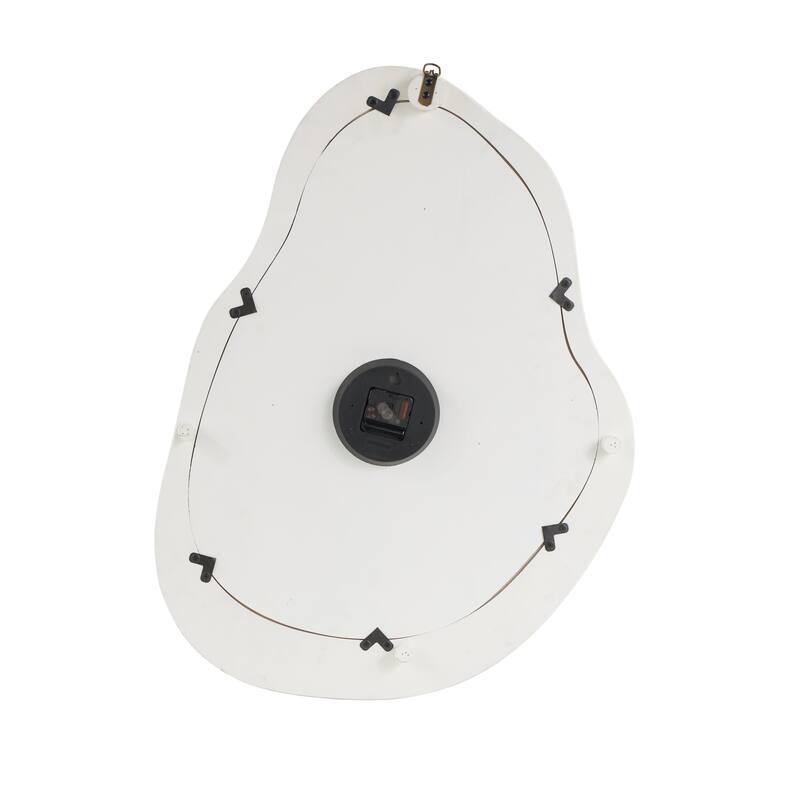 Wooden Abstract Wavy Wall Clock with Roman Numerals - White - Roche River Decor