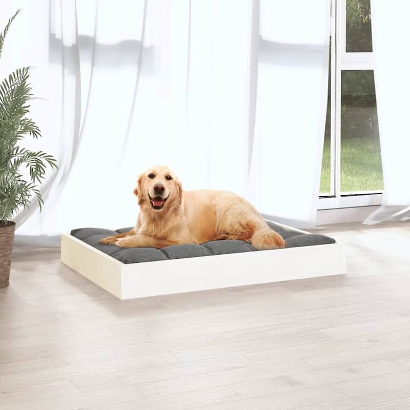 vidaXL Dog Bed Dog Sofa Bed Couch Pet Bed with Wooden Frame Solid Wood Pine - 28.1" x 21.3" x 3.5"